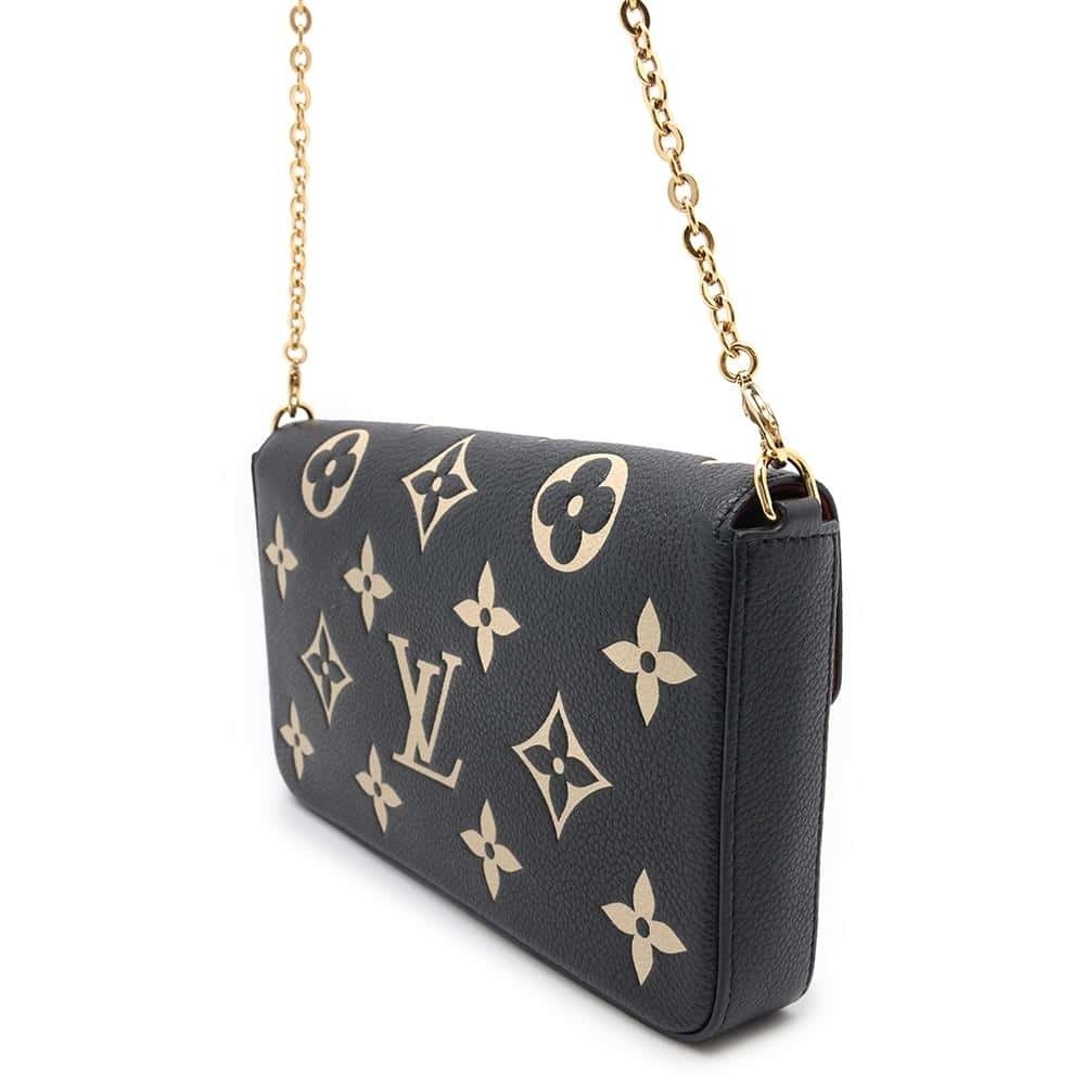 Louis Vuitton Empreinte Black Felicie Pochette Chain Wallet Monogram Black